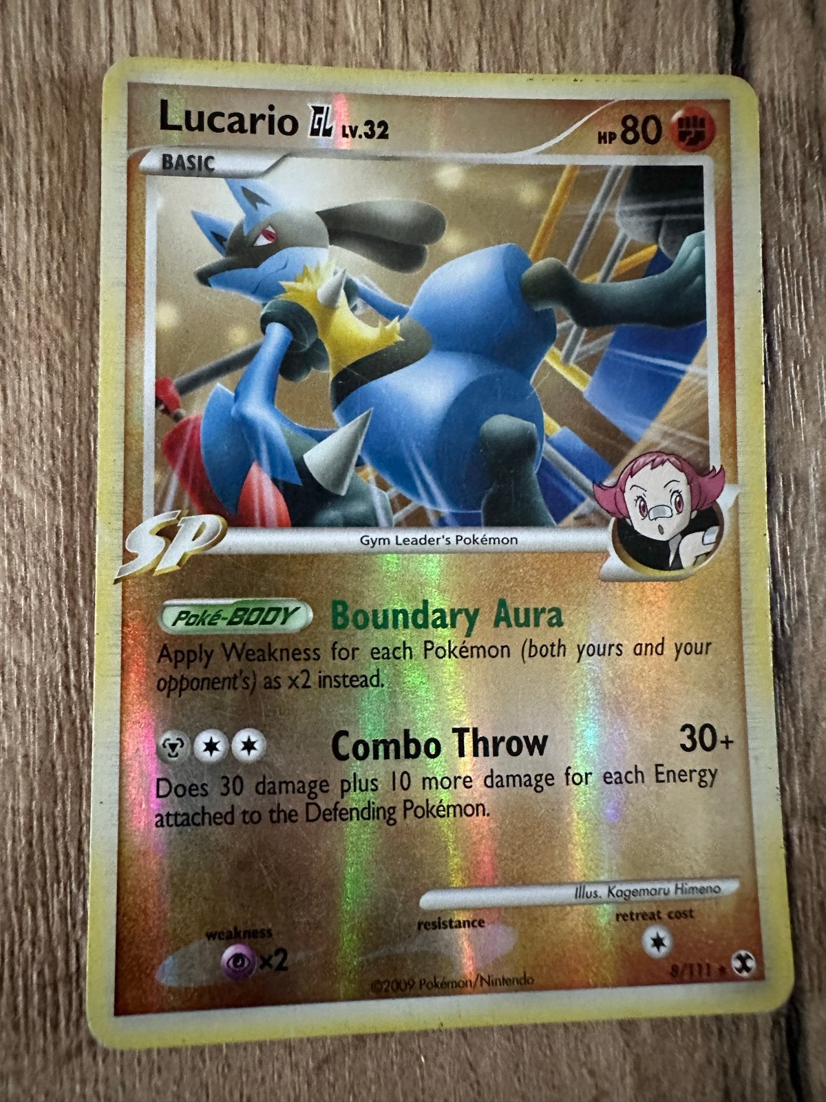 Lucario GL LV.32 Pokémon Kaart - Foil, Ophalen, Zo goed als nieuw, Losse kaart, Foil