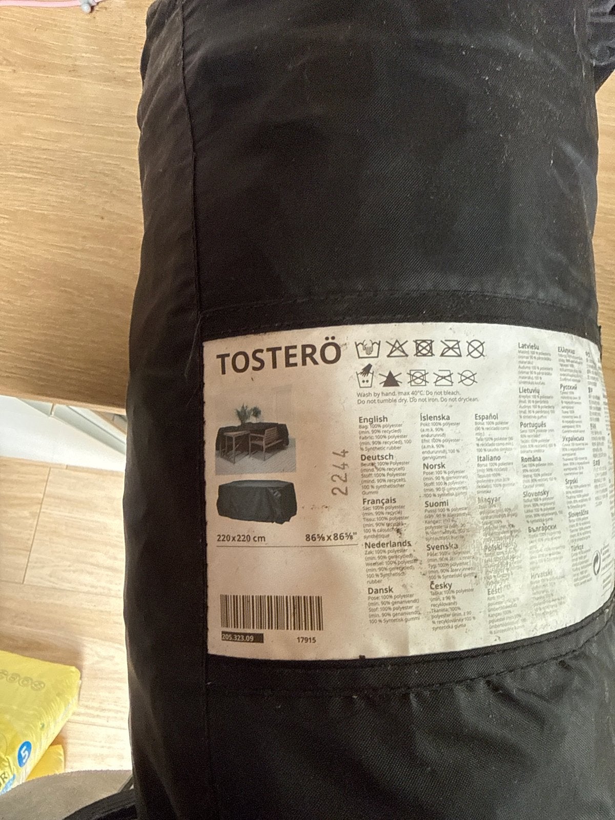 IKEA TOSTERÖ Beschermhoes voor tuinmeubelen 220x220 cm, Ophalen, Gebruikt