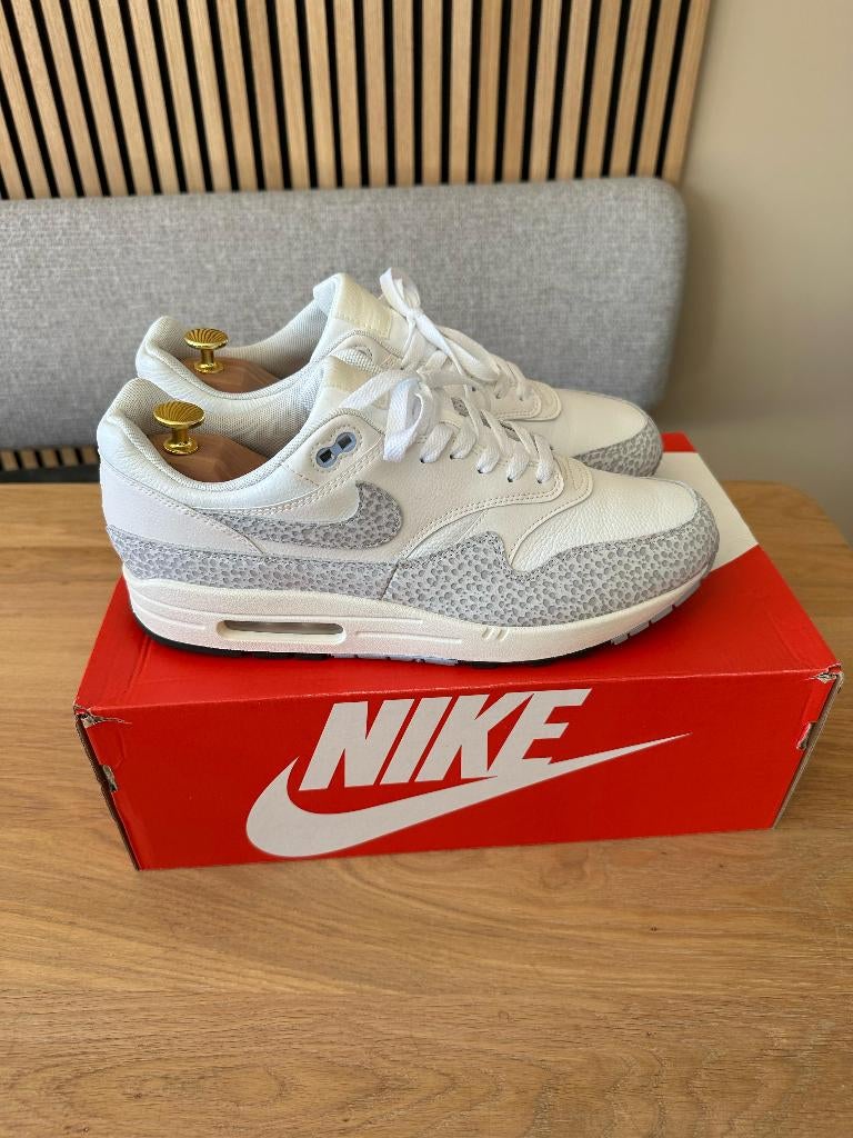 Nike Air Max 1 Safari 'Summit White' maat 45, Wit, Nike, Ophalen of Verzenden, Sneakers of Gympen
