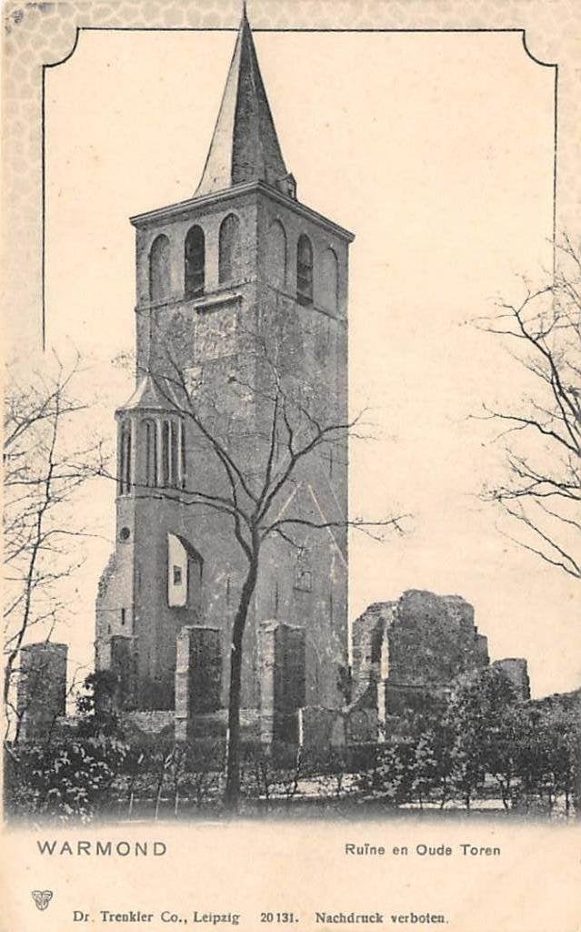 Warmond Ruïne en Oude Toren, Verzamelen, Ophalen of Verzenden, Voor 1920, Ongelopen, Zuid-Holland
