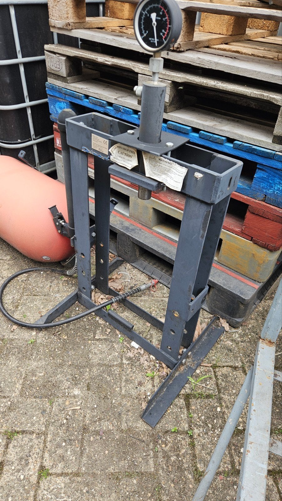 Werkplaats Pers met Manometer, Ophalen of Verzenden
