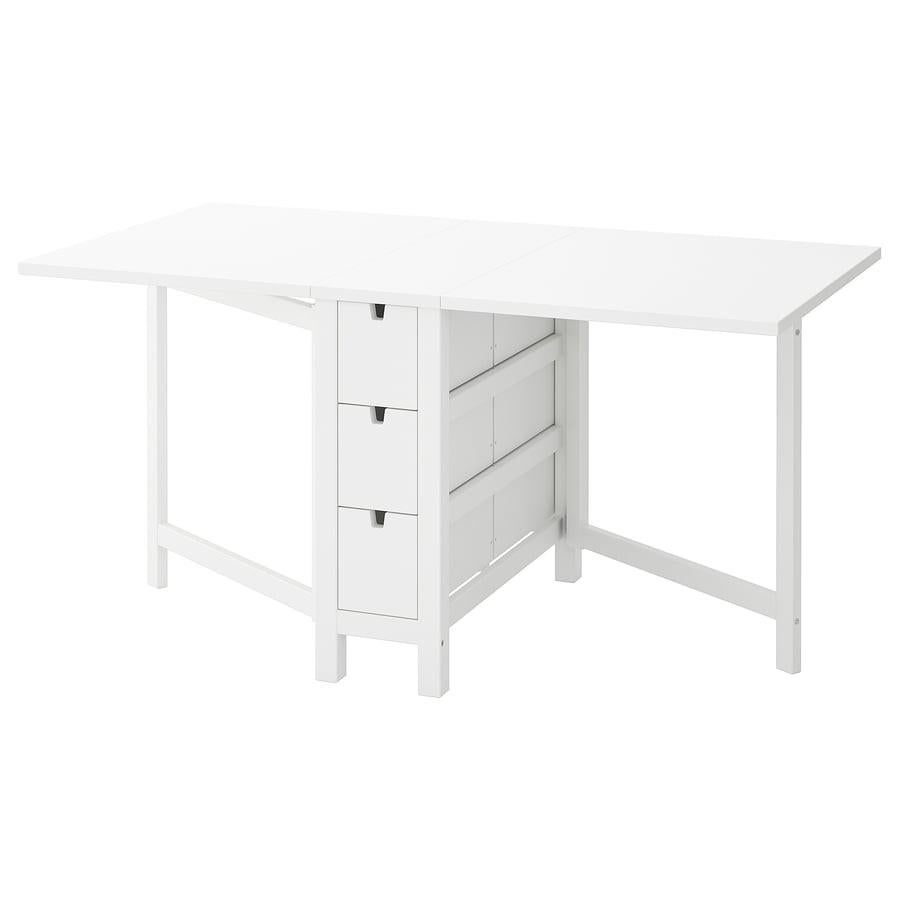 Inklapbare tafel Norden (Ikea) - wit, Huis en Inrichting, Tafels | Eettafels, Ophalen, Gebruikt, 50 tot 100 cm, Vier personen