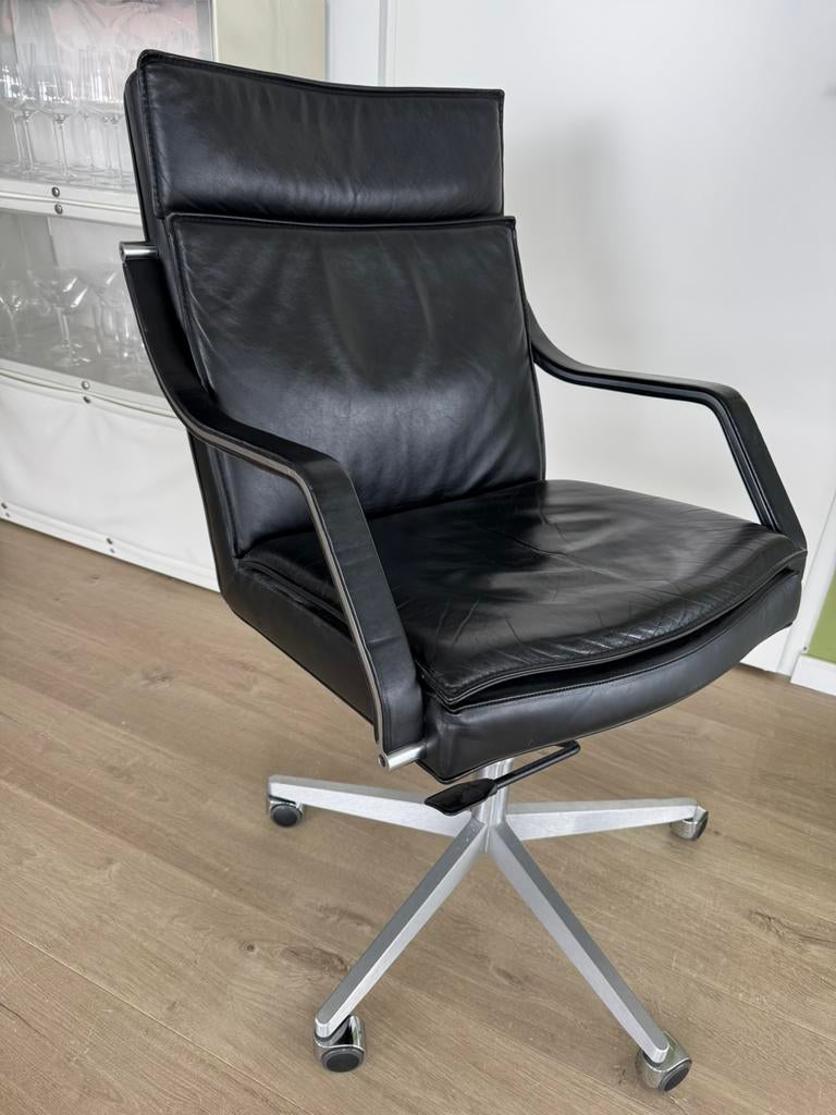 Design directiestoel/executive Knoll? Gasveer/spring defect!, Huis en Inrichting, Fauteuils, Ophalen, Gebruikt, Minder dan 75 cm