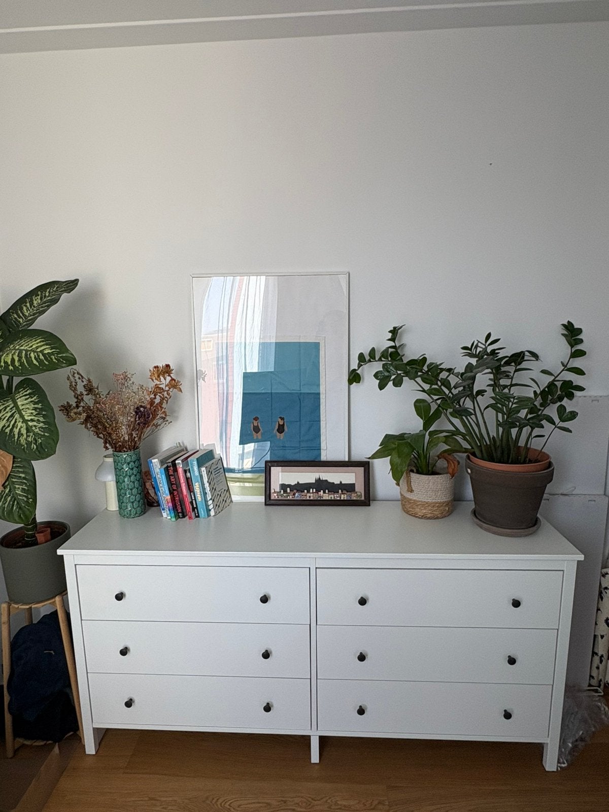 Lade kast ikea 6 lades wit Hemnes zwarte hendels, Ophalen, Zo goed als nieuw, 25 tot 50 cm, 50 tot 100 cm