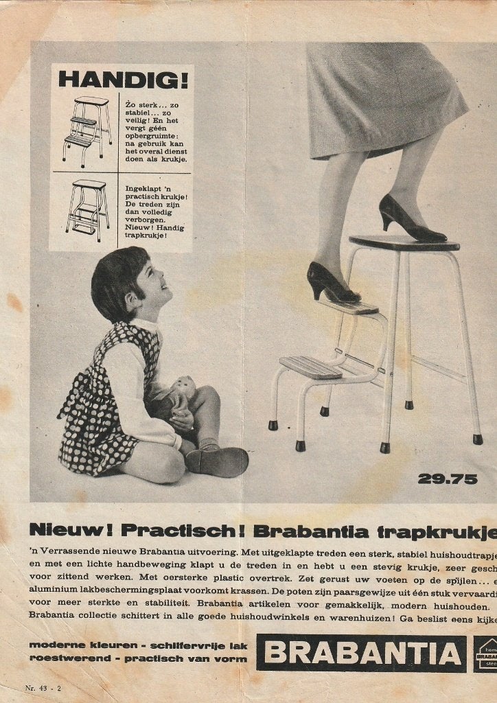 Retro reclame 1958 Brabantia handig trapkrukje jaren 50, Verzenden, Overige typen