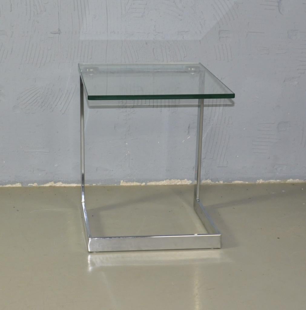 Gebra glazen bijzettafeltje, Minder dan 55 cm, Gebruikt, Vintage, Glas