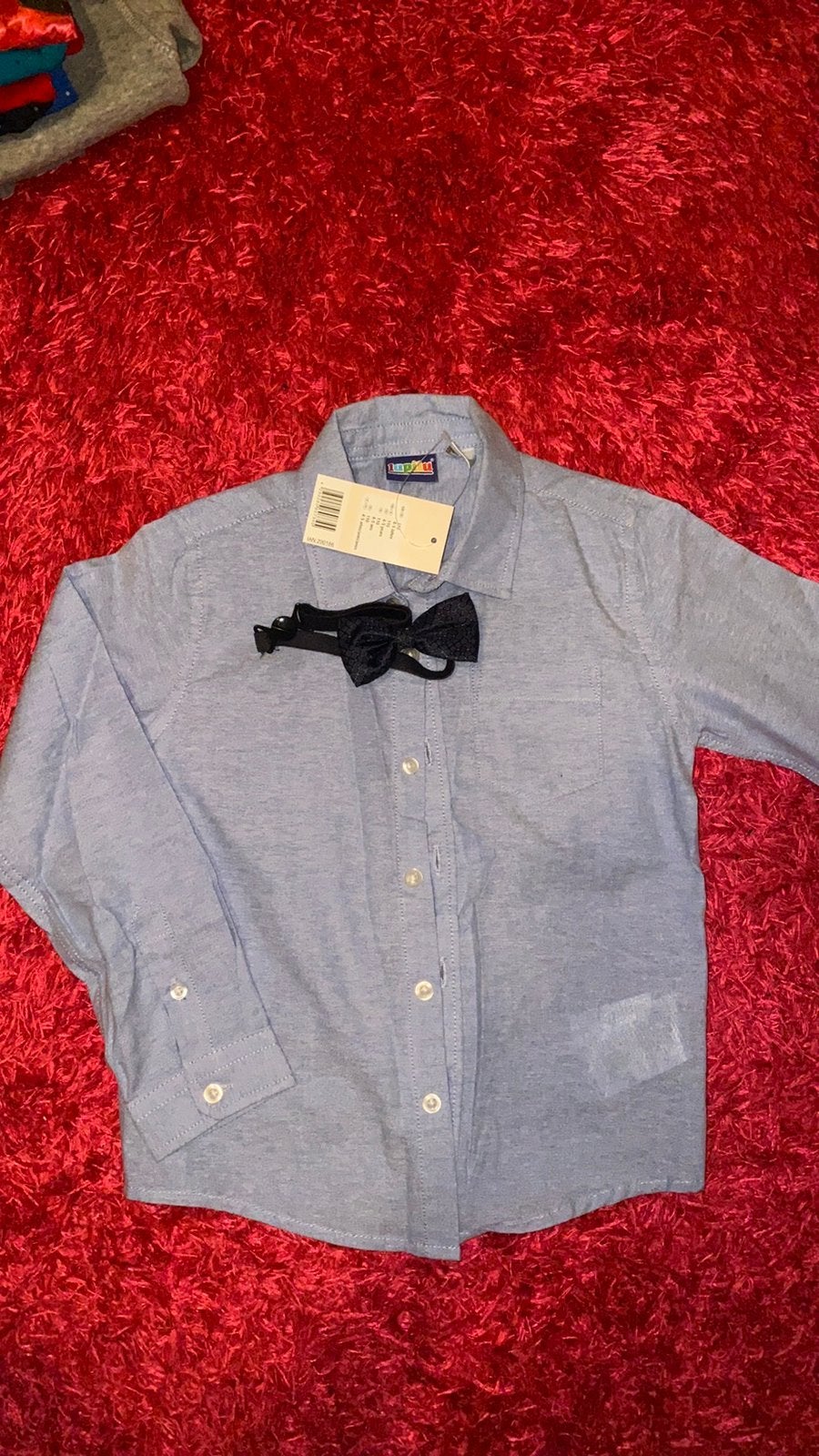 Blouse met vlinderstrik maat 110 nieuw, Ophalen, Nieuw, Jongen, Overhemd of Blouse