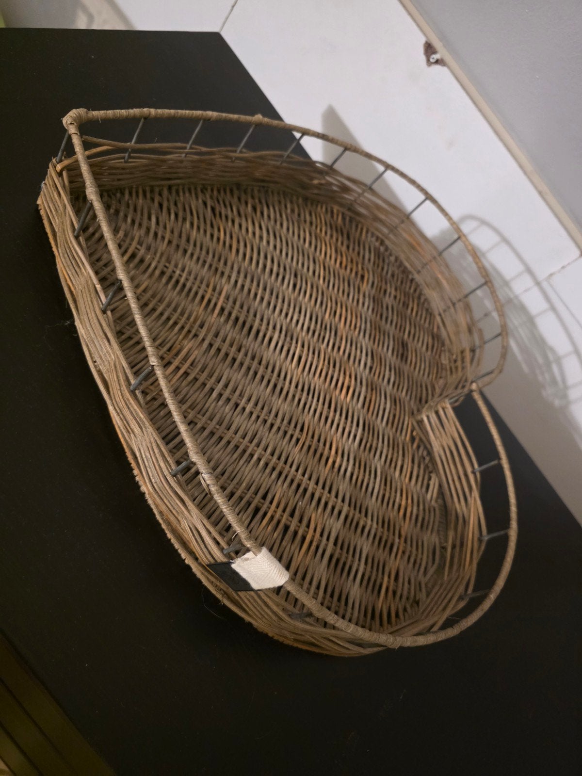 riviera maison dienblad rattan hart, Huis en Inrichting, Ophalen, Zo goed als nieuw, Rond, Overige materialen
