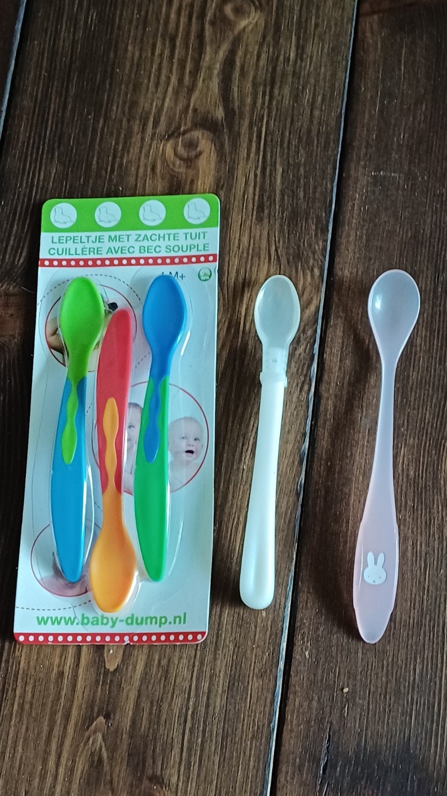 Baby lepeltjes met zachte tuit - set van 5, Ophalen, Overige merken, Zo goed als nieuw, Lepel