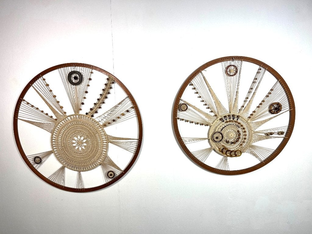 retro vintage macramé wand decoraties , jaren 70., Ophalen, Gebruikt