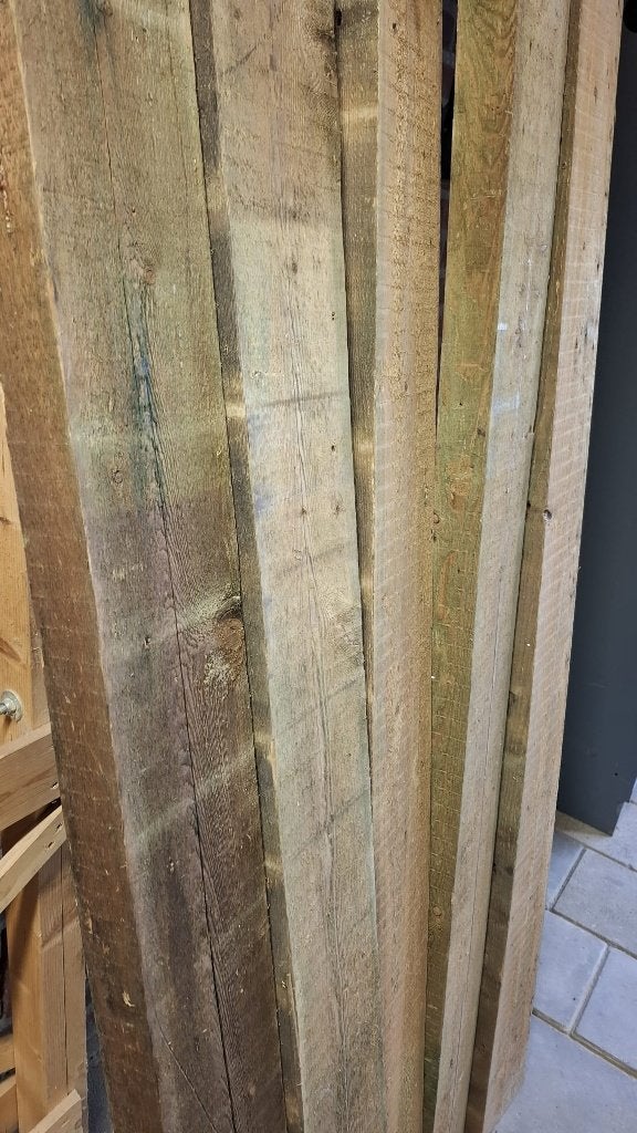vurenhout balken ongeschaafd oud vintage hout balken, Ophalen, Gebruikt, 50 mm of meer, Balk