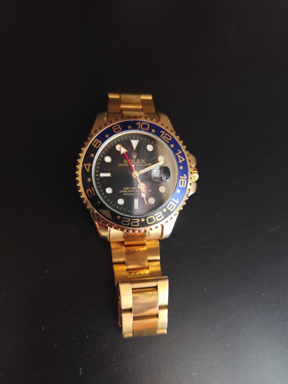 Goude Rolex gmt master 2, Rolex, Ophalen of Verzenden, Zo goed als nieuw, Goud