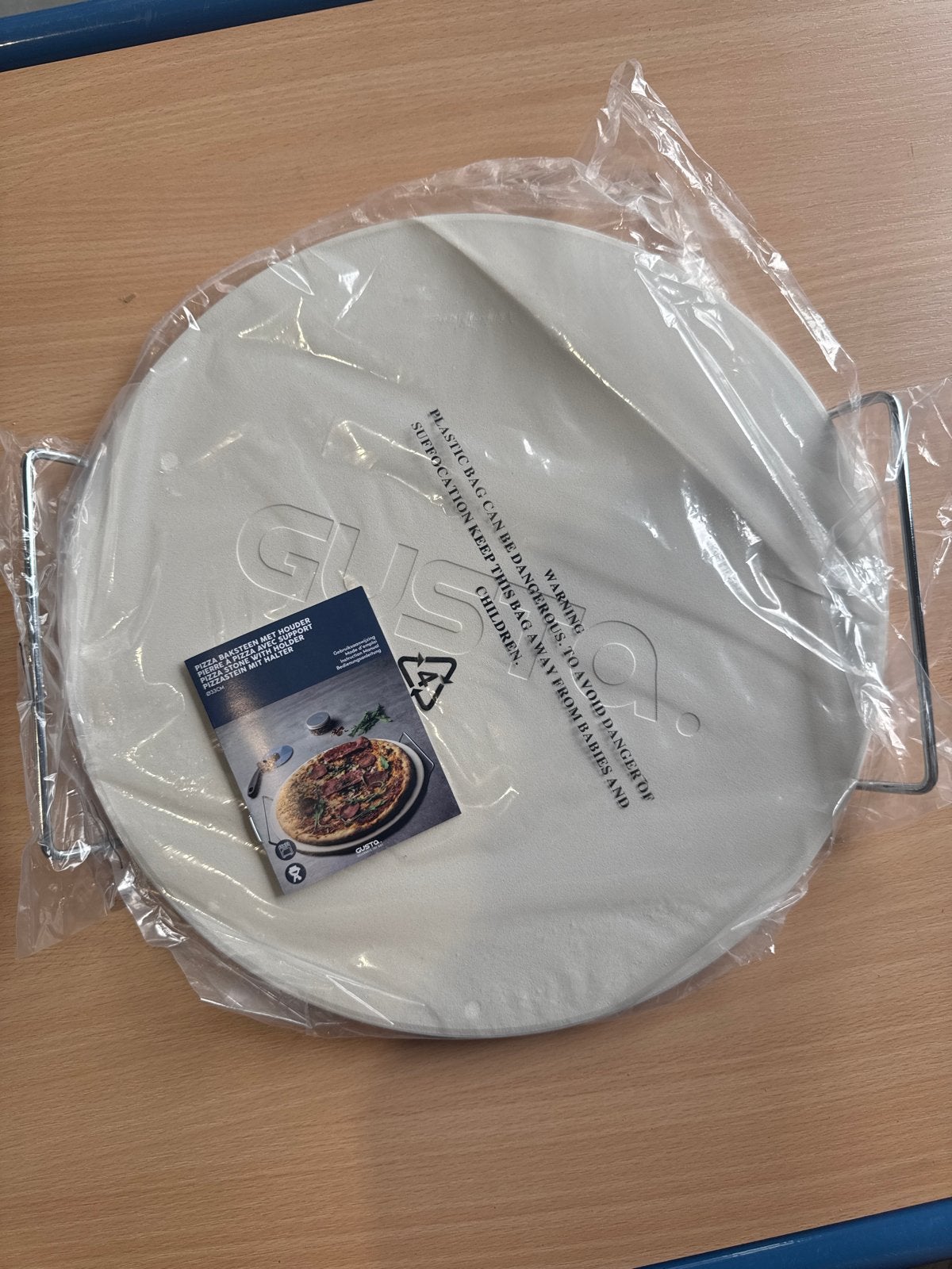 Partij van 30x Gusto Pizza Baksteen met Houder Ø33cm, Ophalen, Nieuw