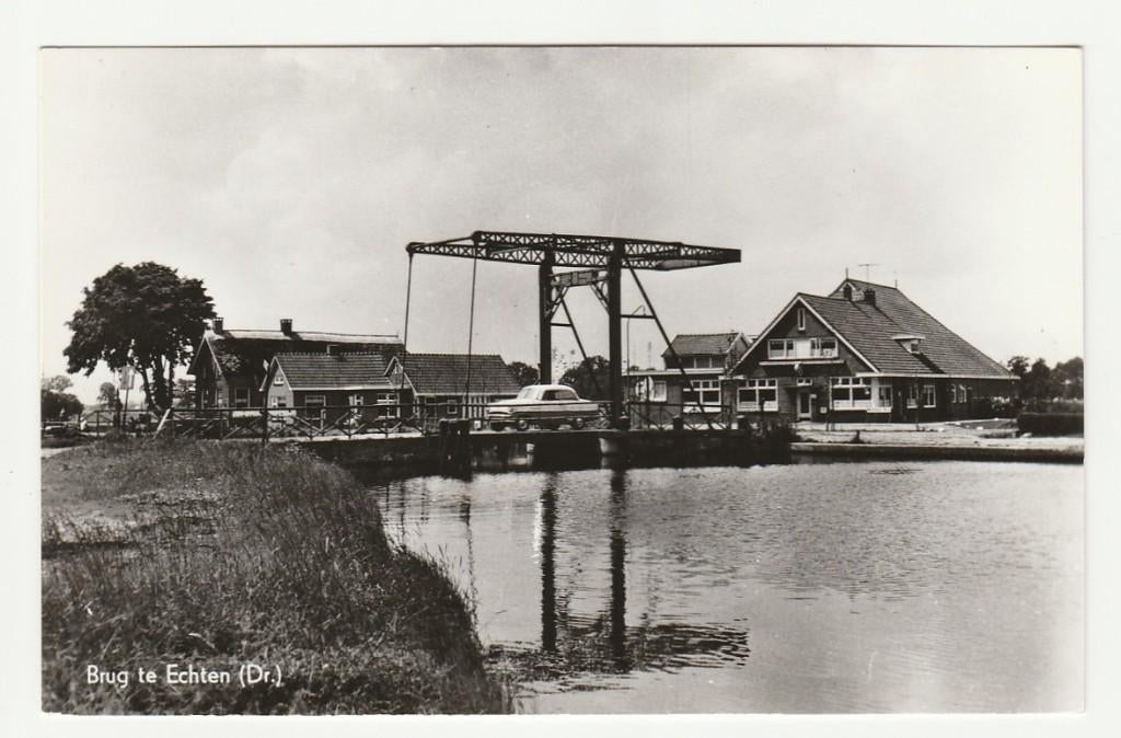 Echten (bij Hoogeveen en Zuidwolde) - brug te Echten, Verzenden, 1960 tot 1980, Ongelopen, Drenthe
