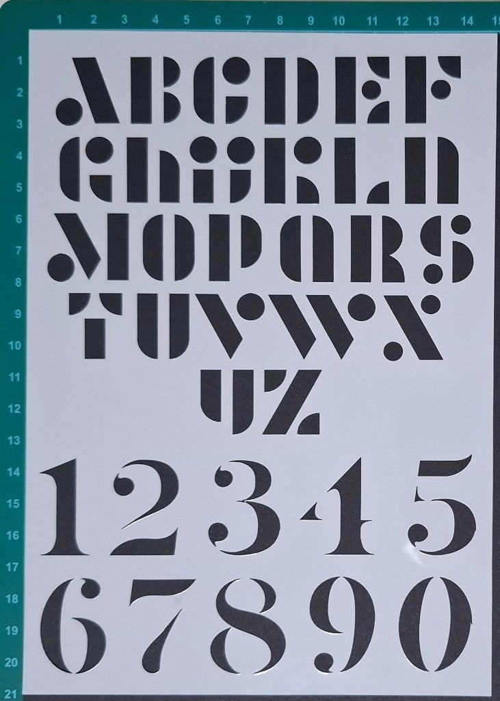 Deco stencil A5 letters en cijfers scrapbooking NIEUW