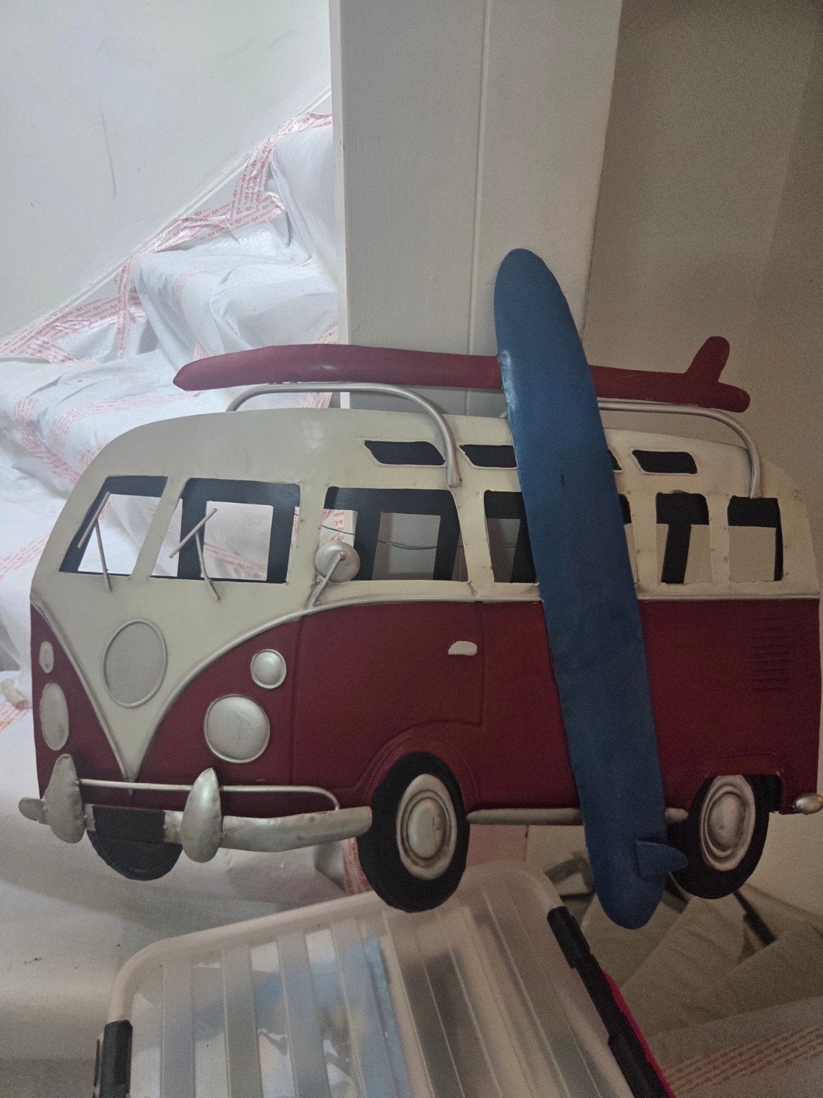 Decoratieve VW Bus met Surfplank - Vintage Stijl, Ophalen, Gebruikt, Auto's