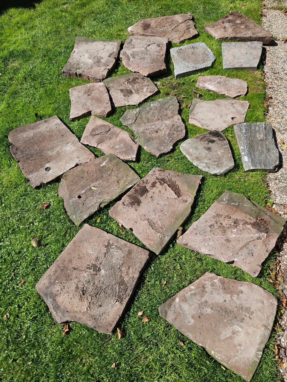 Natuursteen flagstones roodbruin, t.e.a.b., Gebruikt, Natuursteen, Terrastegels, 5 tot 10 m²