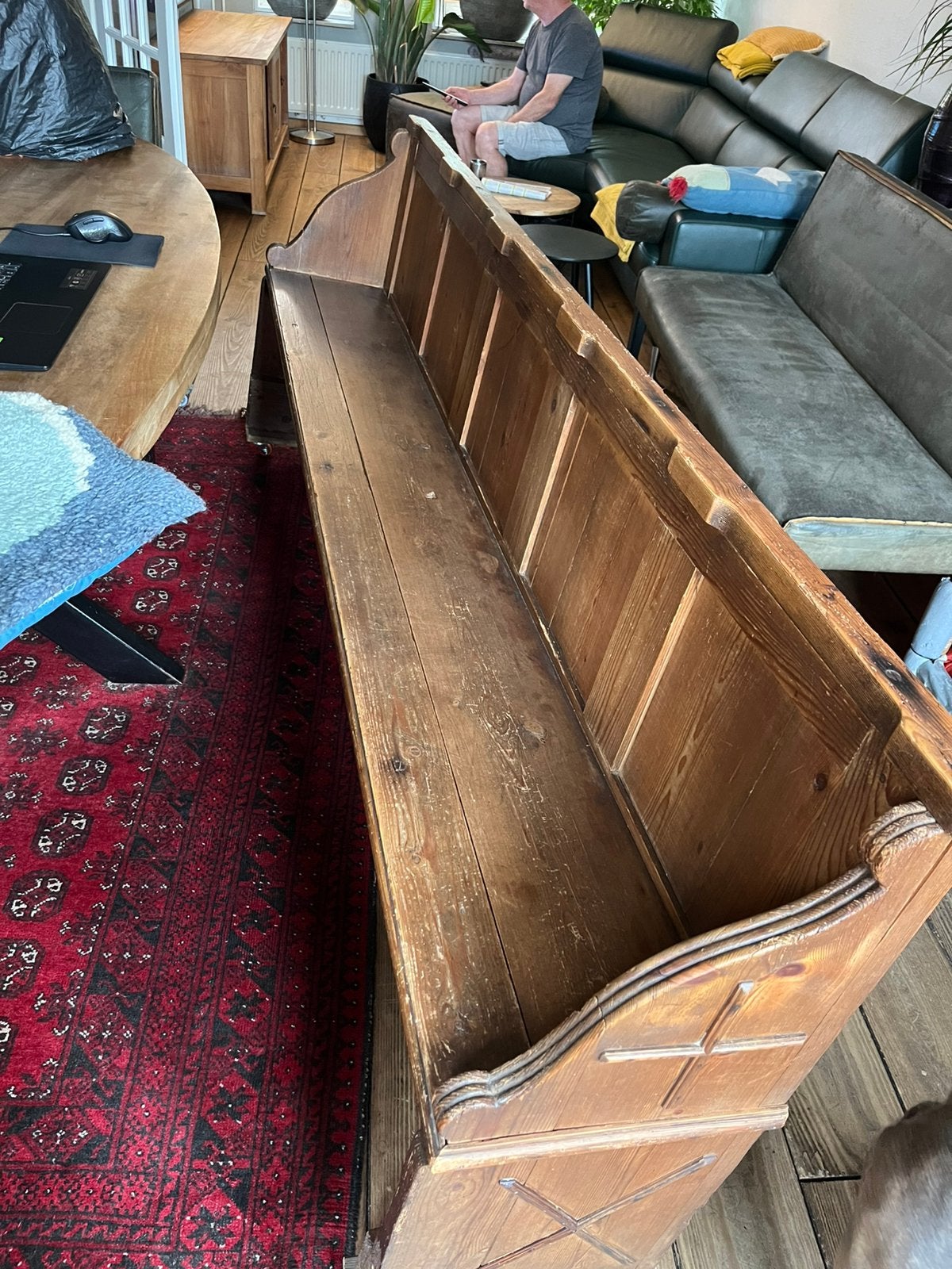 Authentieke kerkbank ( mag snel weg ), Gebruikt, Minder dan 75 cm, 200 tot 250 cm, Ophalen