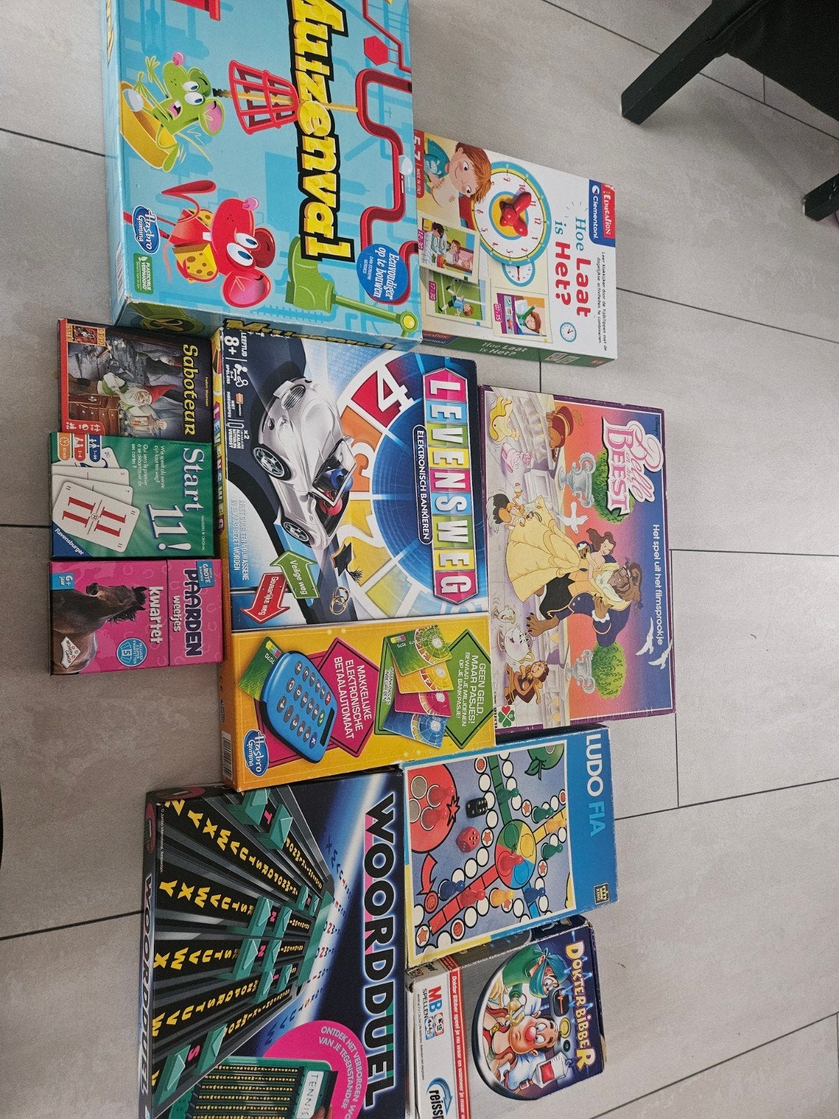 Gezelschapsspellen: Levensweg, Muizenval, Wordduel en meer, Hobby en Vrije tijd, Een of twee spelers, Ophalen, Gebruikt, Hasbro, Jumbo, Ravensburger