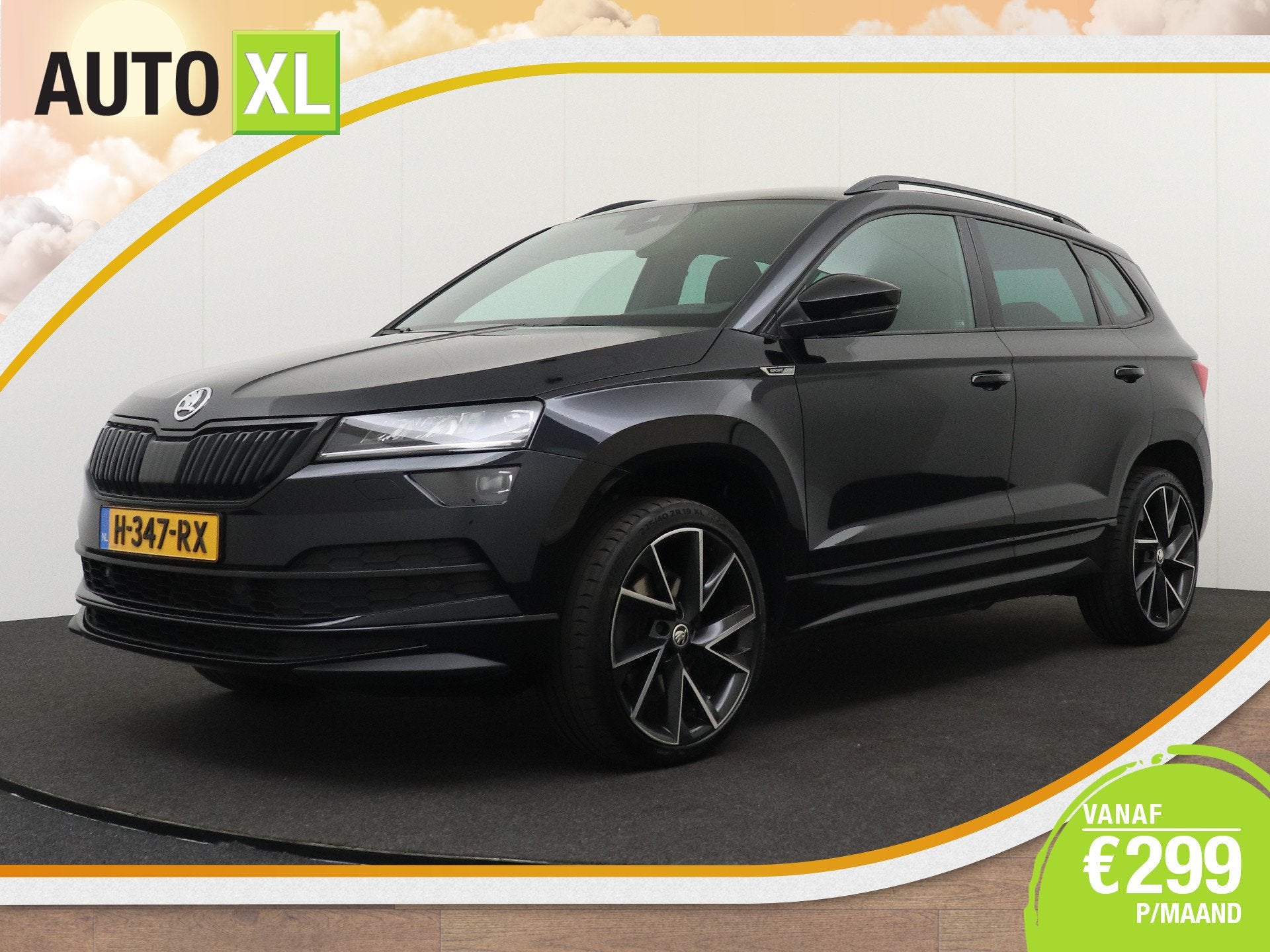 Skoda Karoq 1.5 TSI 150 PK Aut. Sportline Adap.Cruise 19'LMV, Auto's, Dealer onderhouden, Stof, 4 cilinders, 150 pk