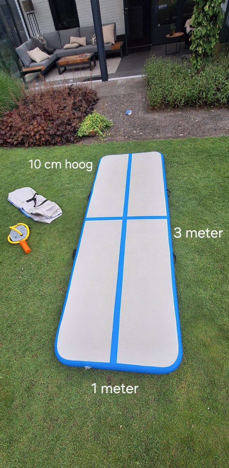 Airtrack met pomp, reparatieset en draagtas, Sport en Fitness, Turnen, Ophalen