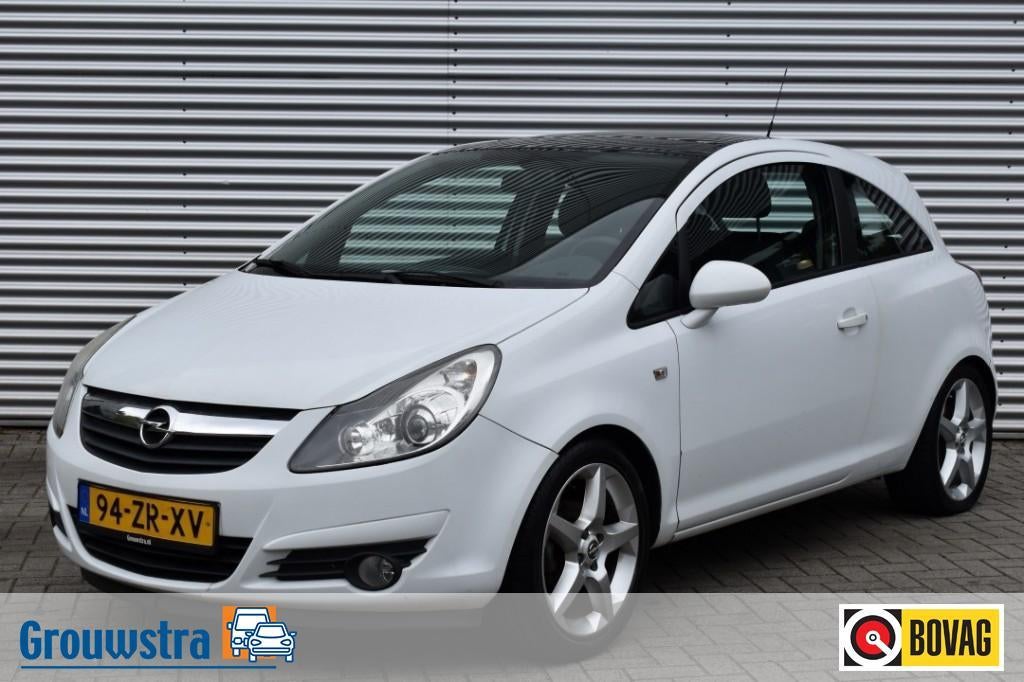 Opel CORSA 1.4-16V SPORT / PANO DAK / 17 INCH / INCL NWE APK, Auto's, Gebruikt, 4 cilinders, Wit, Bedrijf