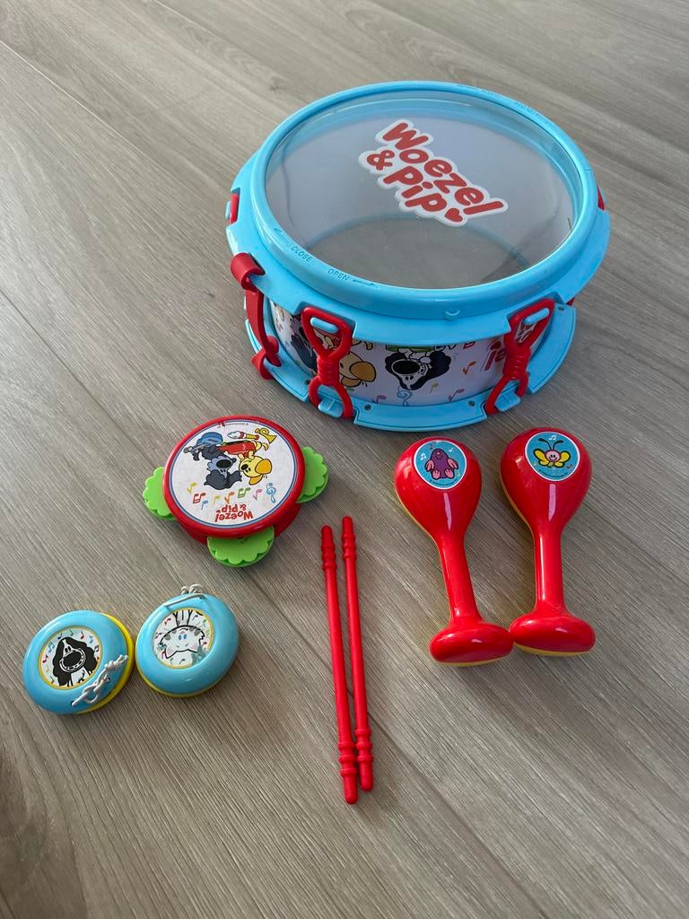 Woezel & Pip Muziekset: Trommel, Tamboerijn, Maracas, Ophalen of Verzenden, Gebruikt, Overige typen