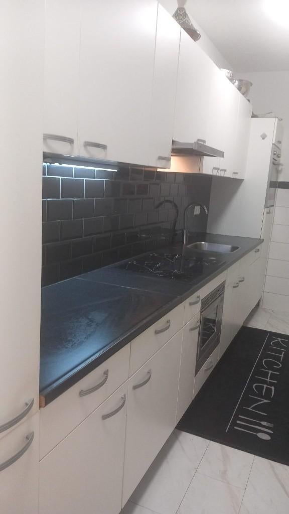 Complete grote rechte keuken (inbouw), Ophalen, Gebruikt, Wit, Enkelwandige keuken
