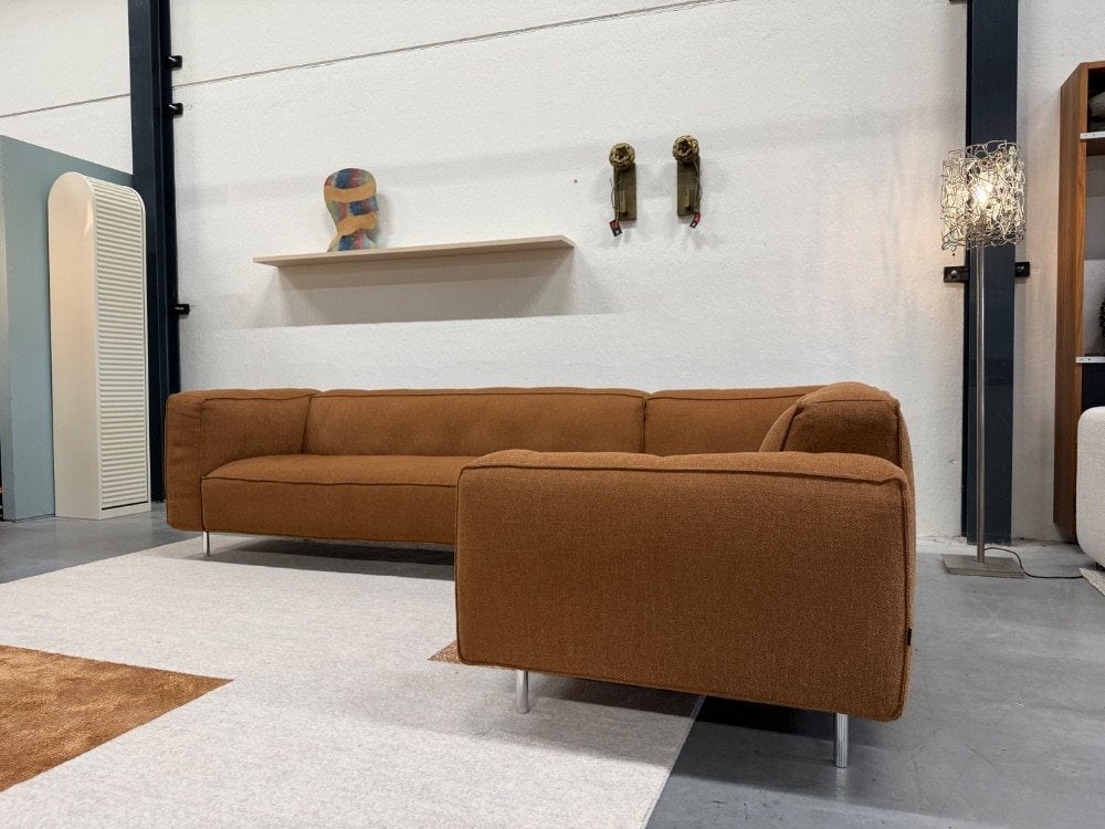 Nieuw Gelderland 6400 6402 Hoekbank Terra stof Design Bank, Huis en Inrichting, 250 tot 300 cm, Hoekbank, Nieuw, Industrieweg 15
