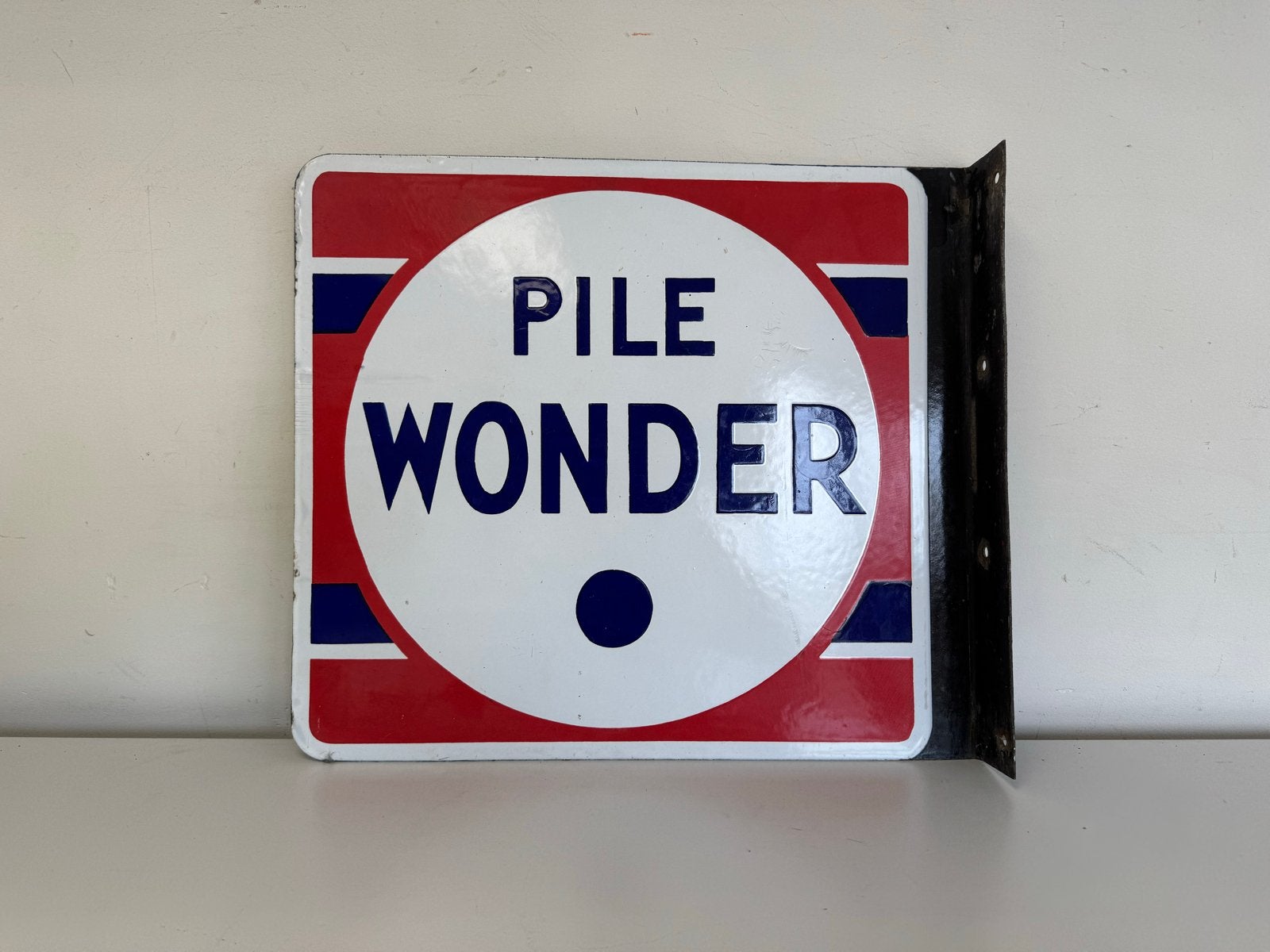 Vintage Emaille Reclamebord 'Pile Wonder', Ophalen of Verzenden