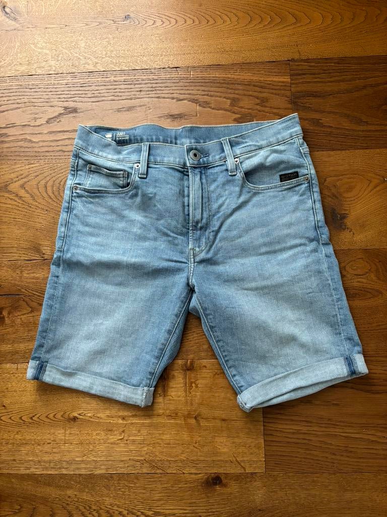 G-star 3301 slim short (W32)., Ophalen of Verzenden, Zo goed als nieuw, Blauw, W32 (confectie 46) of kleiner