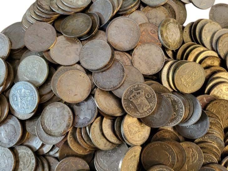 Nederland ruime halve kilo zilveren Wilhelmina Guldens, Ophalen of Verzenden, Zilver
