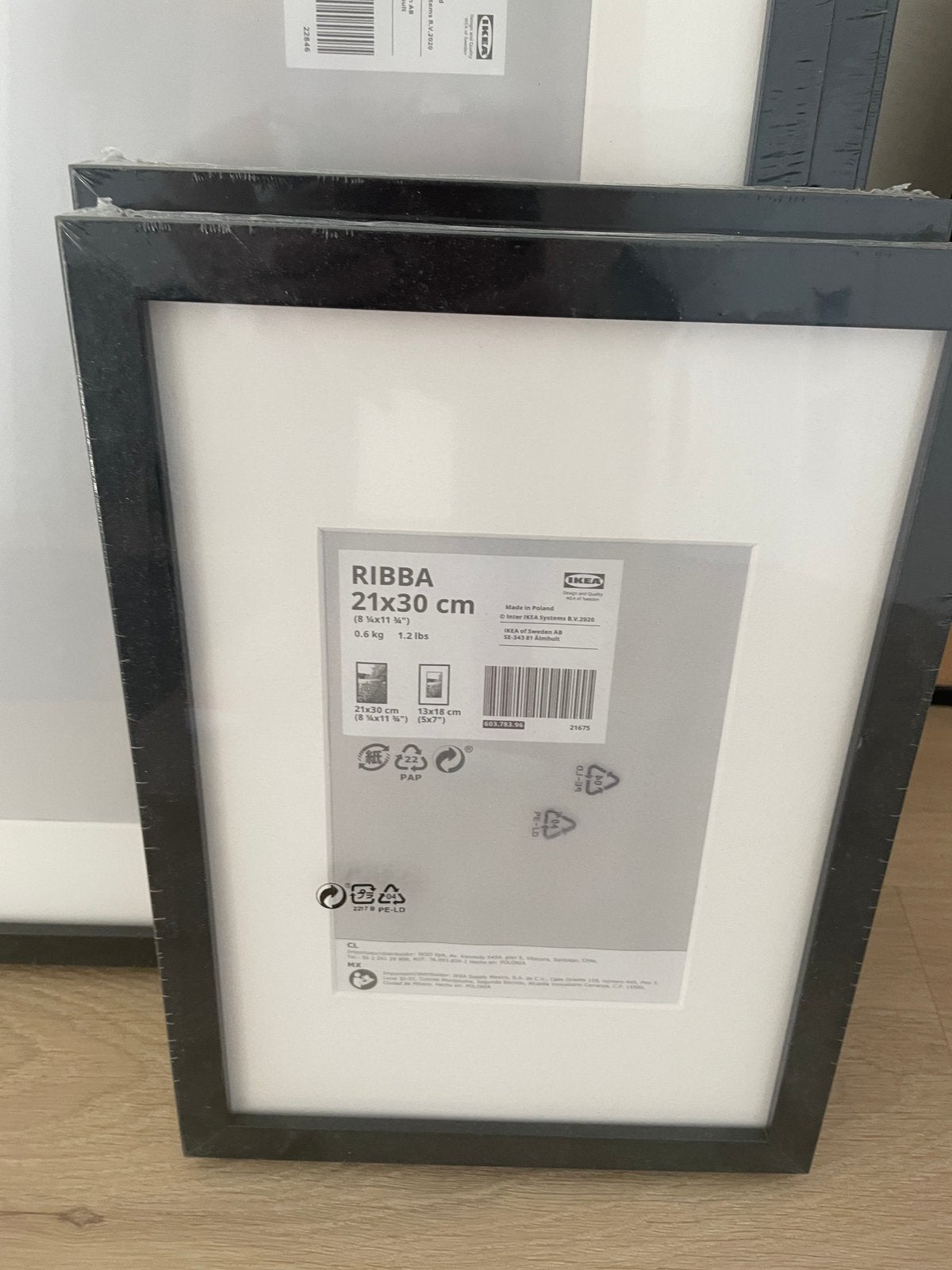 5 Ikea fotolijsten, zwart, Ophalen, Met passe-partout, Nieuw, Standaard fotolijst