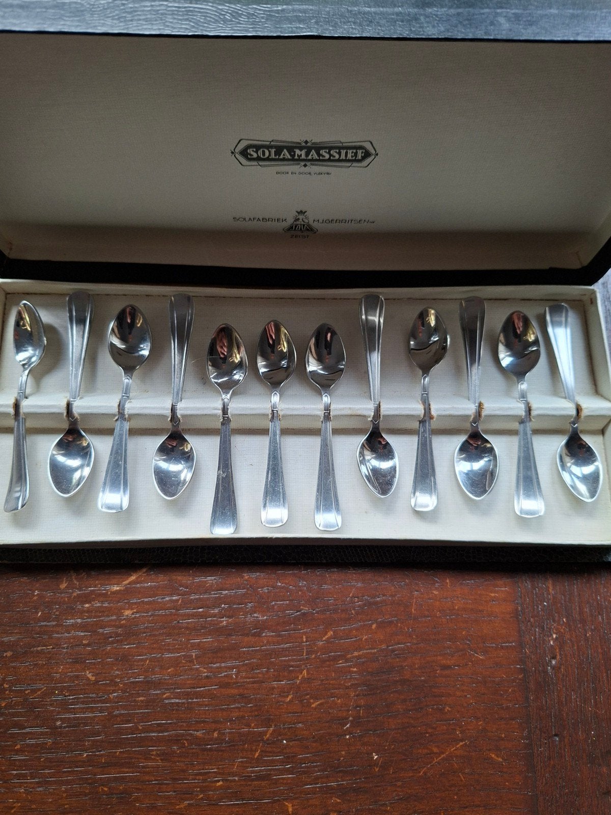 Sola Massief theelepels in originele doos, Ophalen of Verzenden