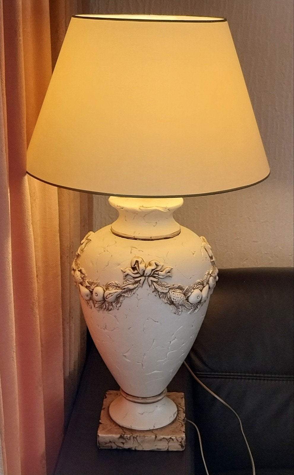 Grote handgemaakte vintage tafellamp met craquelé effect, Ophalen