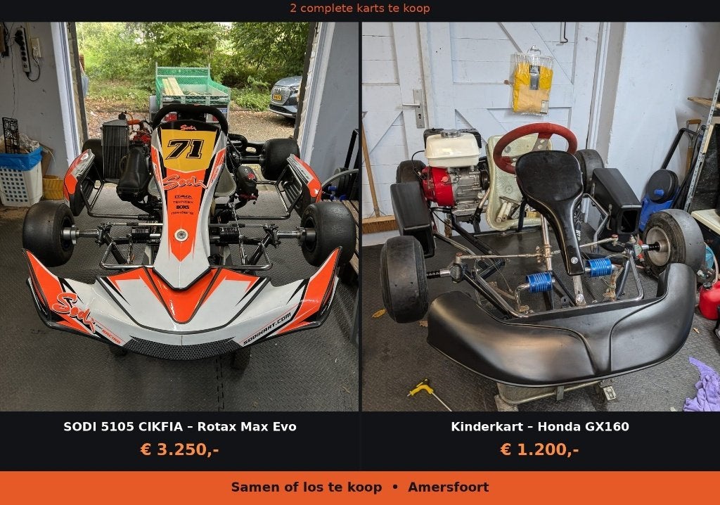 2 complete karts te koop, incl. accessoires, Ophalen, Gebruikt, Kart