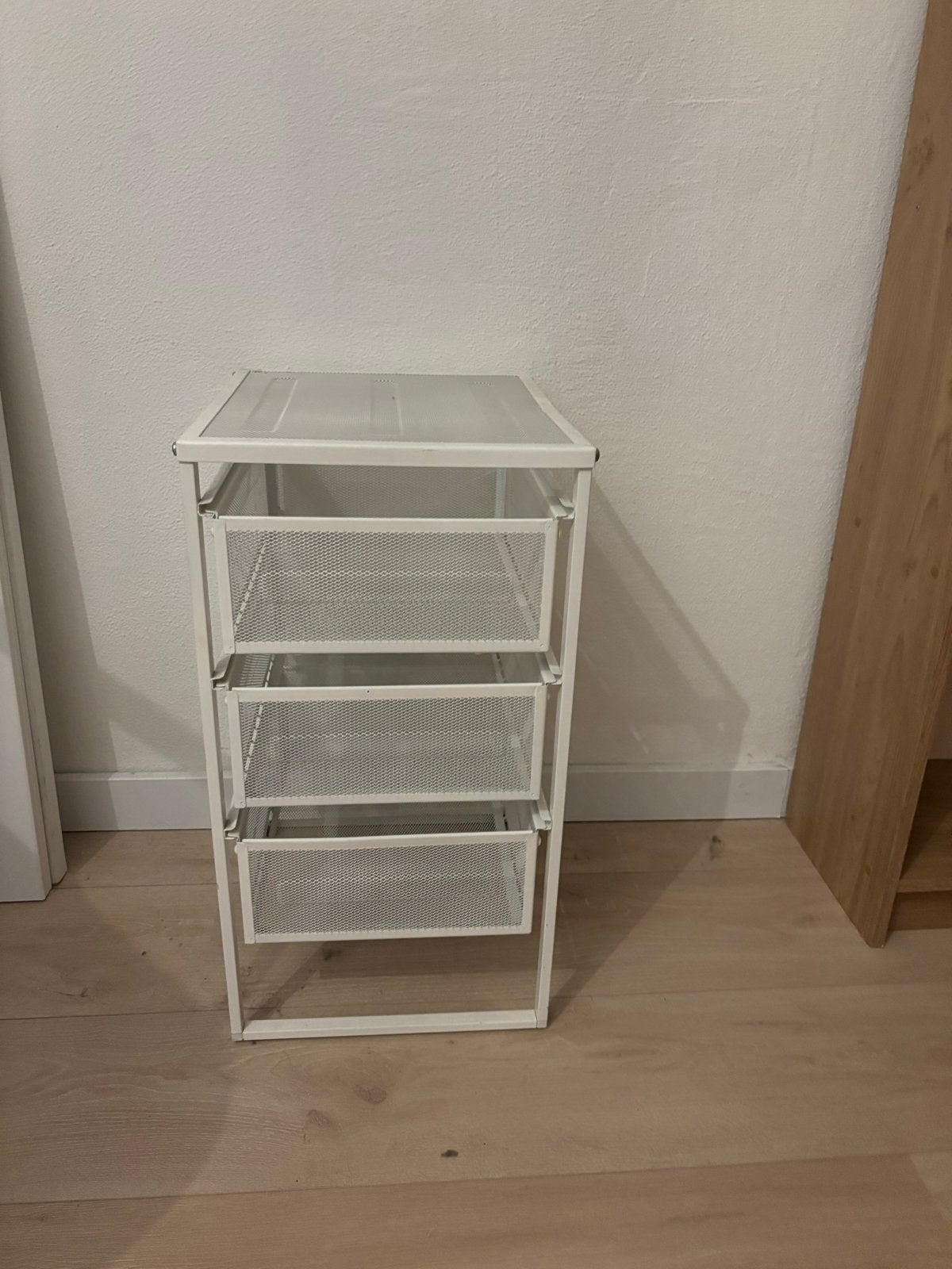 IKEA Lennart wit ladeblok met 3 metalen manden, Huis en Inrichting, Kasten | Ladekasten, Ophalen, Minder dan 50 cm, Gebruikt, 3 of 4 laden