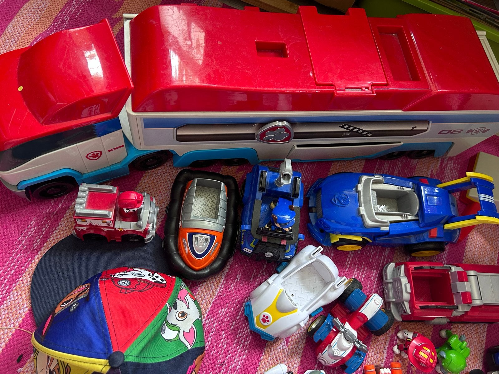 Grote Paw Patrol set: Uitkijk, bus, auto's en hondjes, Ophalen, Gebruikt, Jongen of Meisje