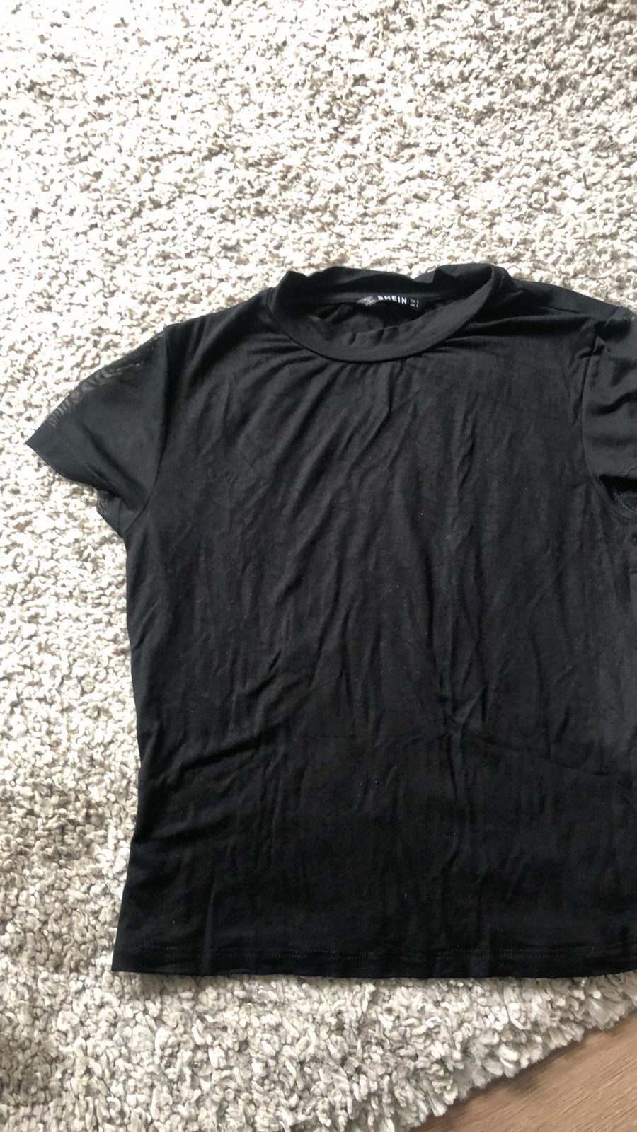 Zwart shirtje met gaas mouwen - Maat 36, Zwart, Ophalen of Verzenden, Korte mouw, Maat 36 (S)