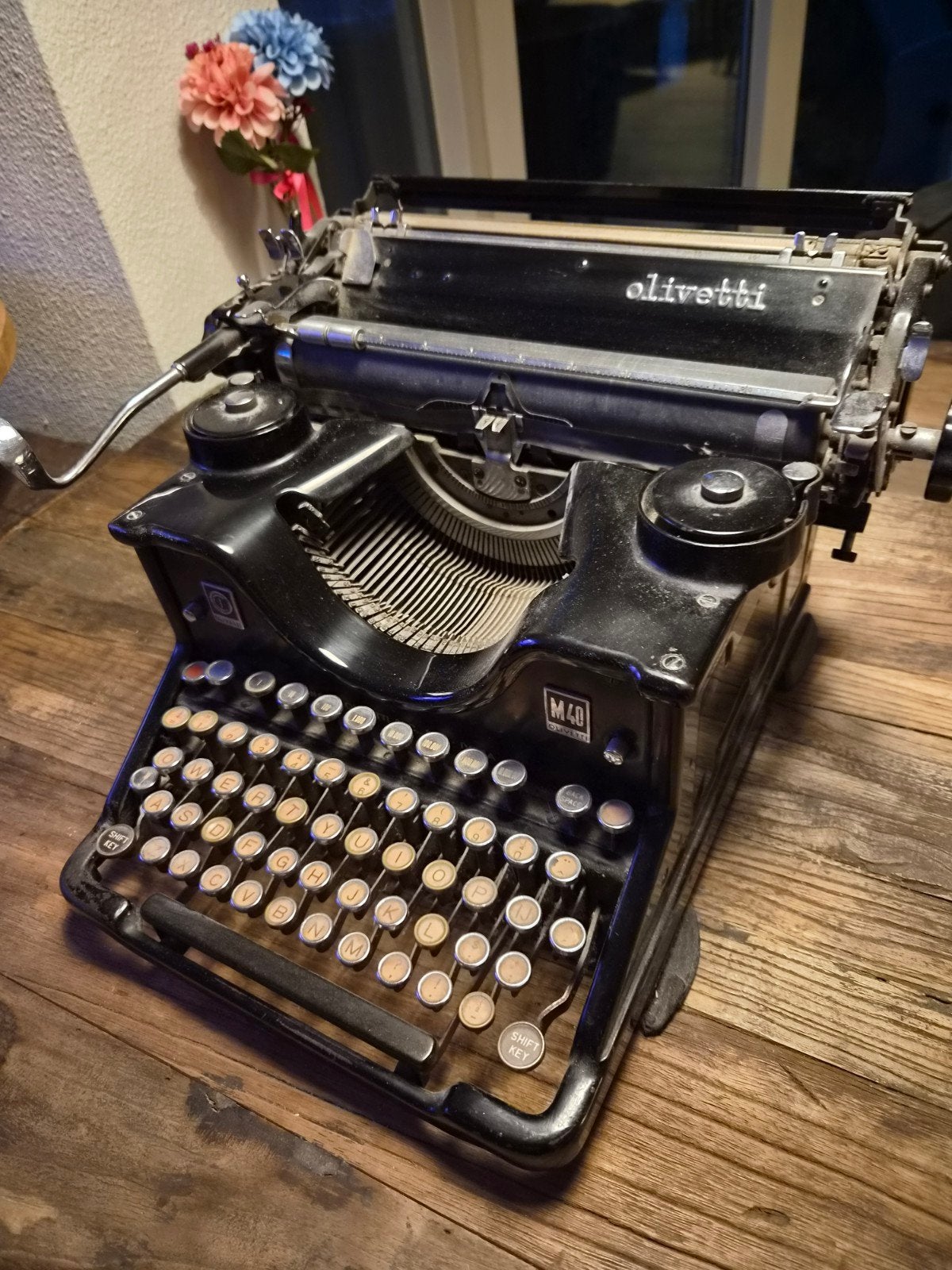 Olivetti M40 vintage typemachine / schrijfmachine zwart, Diversen, Ophalen