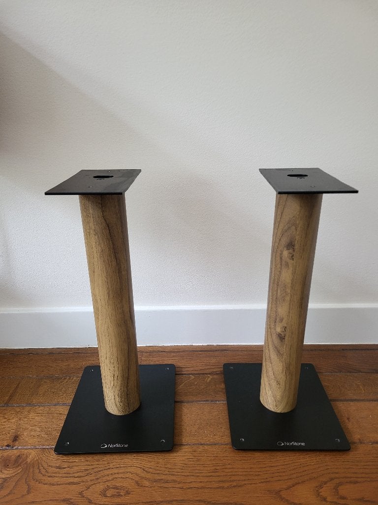 Norstone Stylum 1 speakerstands eikenlook (set), Audio, Tv en Foto, Ophalen, Gebruikt, Overige typen, Overige merken