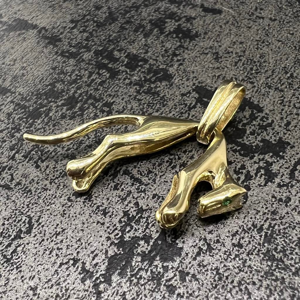 14k gouden hanger panter model massief, Ophalen of Verzenden, Nieuw, Goud, Kruis of Symbool