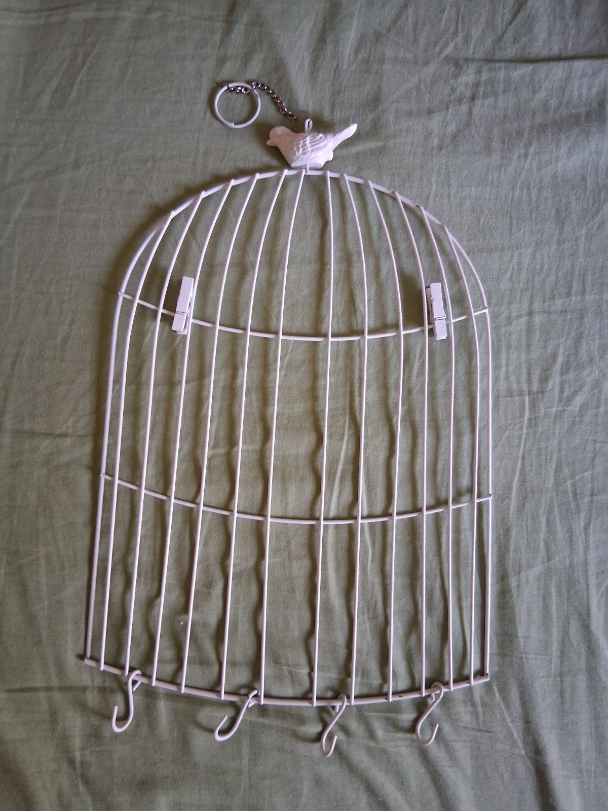 Decoratief wandrek met knijpers en haken, Ophalen of Verzenden, Metaal, Wit, Landelijk