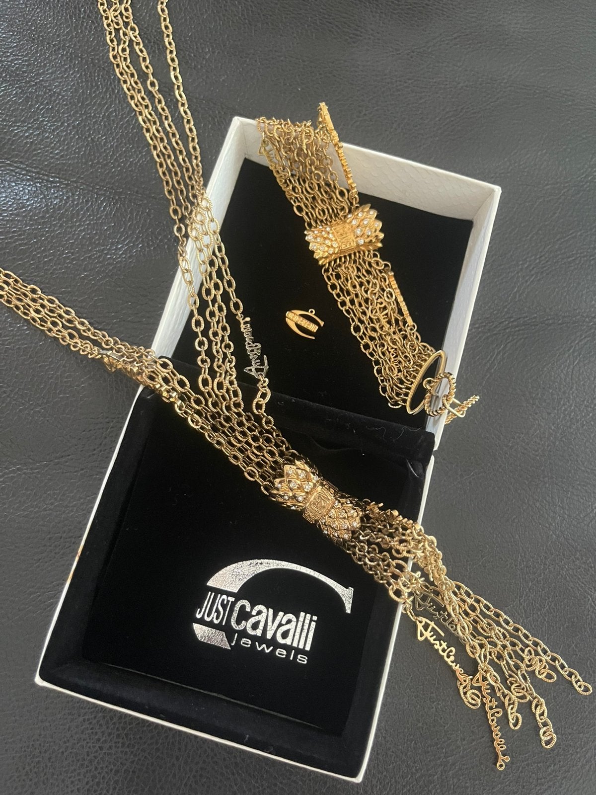 Jewellery set Just Cavalli, Overige materialen, Ophalen of Verzenden, Zo goed als nieuw, Goud