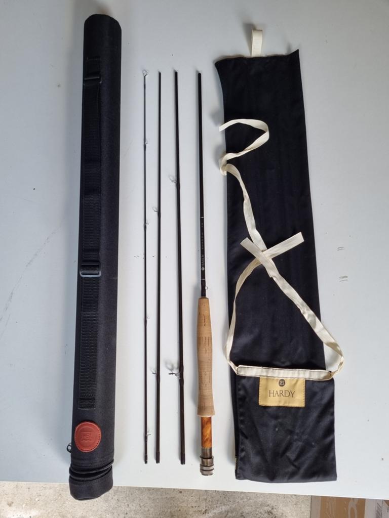 Hardy Shadow 8' 4 delige vliegvishengel, Watersport en Boten, Ophalen of Verzenden, Werphengel