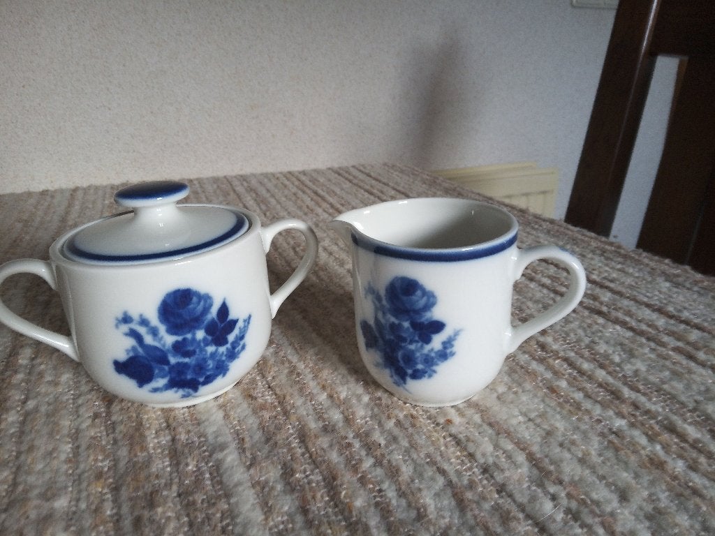 Vintage Maastrichts Blauw Roomstel D.E. NIEUW !!!, Antiek en Kunst, Ophalen of Verzenden