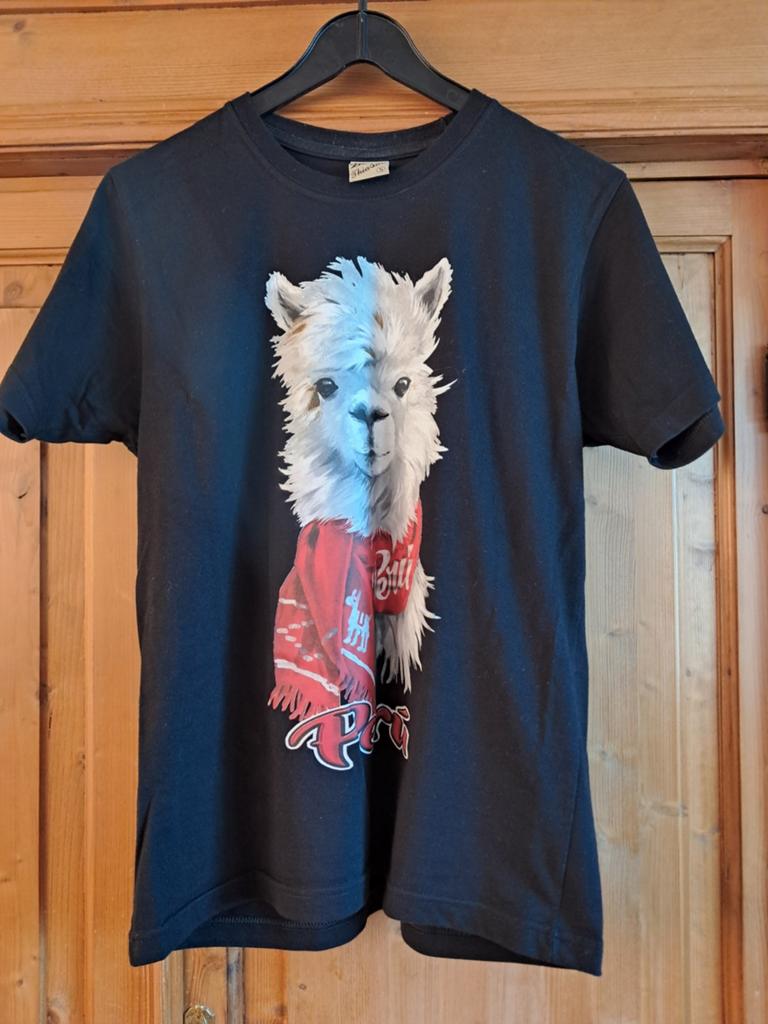 Zwart T-shirt met Alpaca print - ThiaSun - Maat S, ThiaSun, Zwart, Nieuw, Ophalen of Verzenden