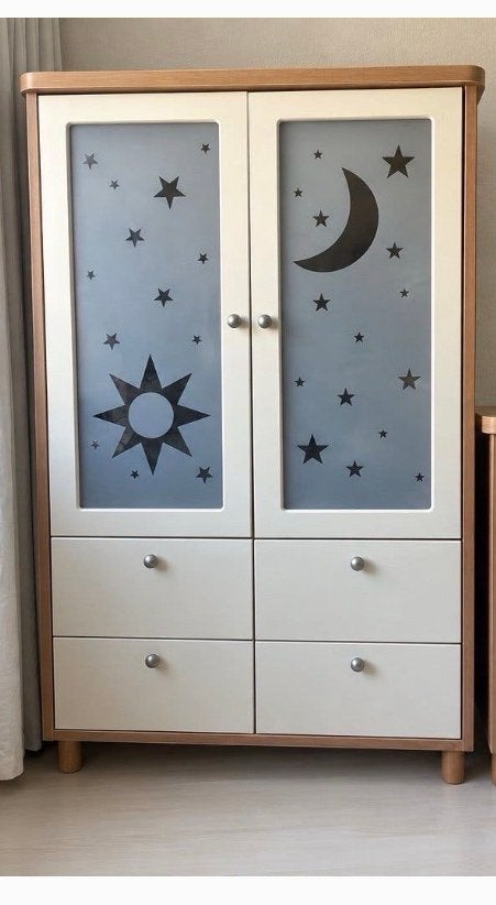 kledingkast met maan- en sterrendesign, Ophalen, Gebruikt, Kast, 105 cm of meer