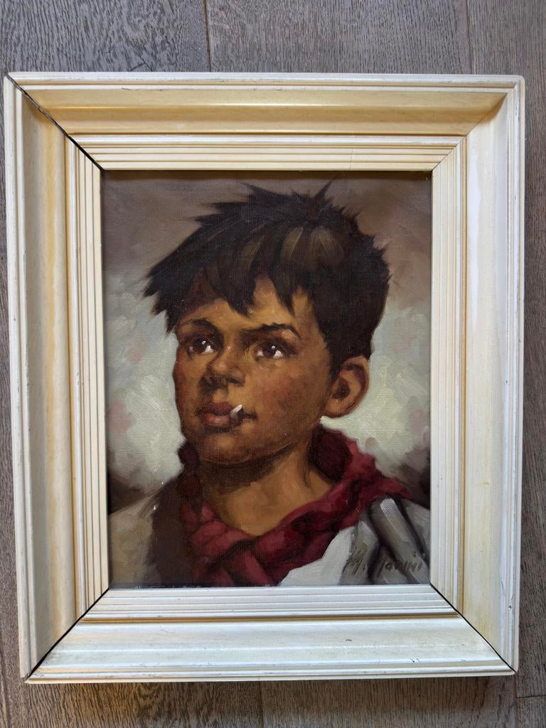 Zigeunerjongen schilderij vintage, Ophalen of Verzenden