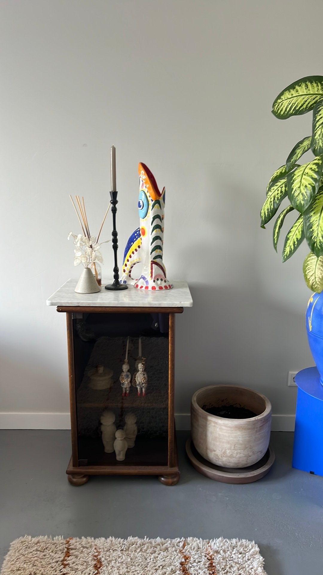 Vitrine kastje, Huis en Inrichting, Kasten | Vitrinekasten, Ophalen, Minder dan 50 cm, Overige materialen, Vintage